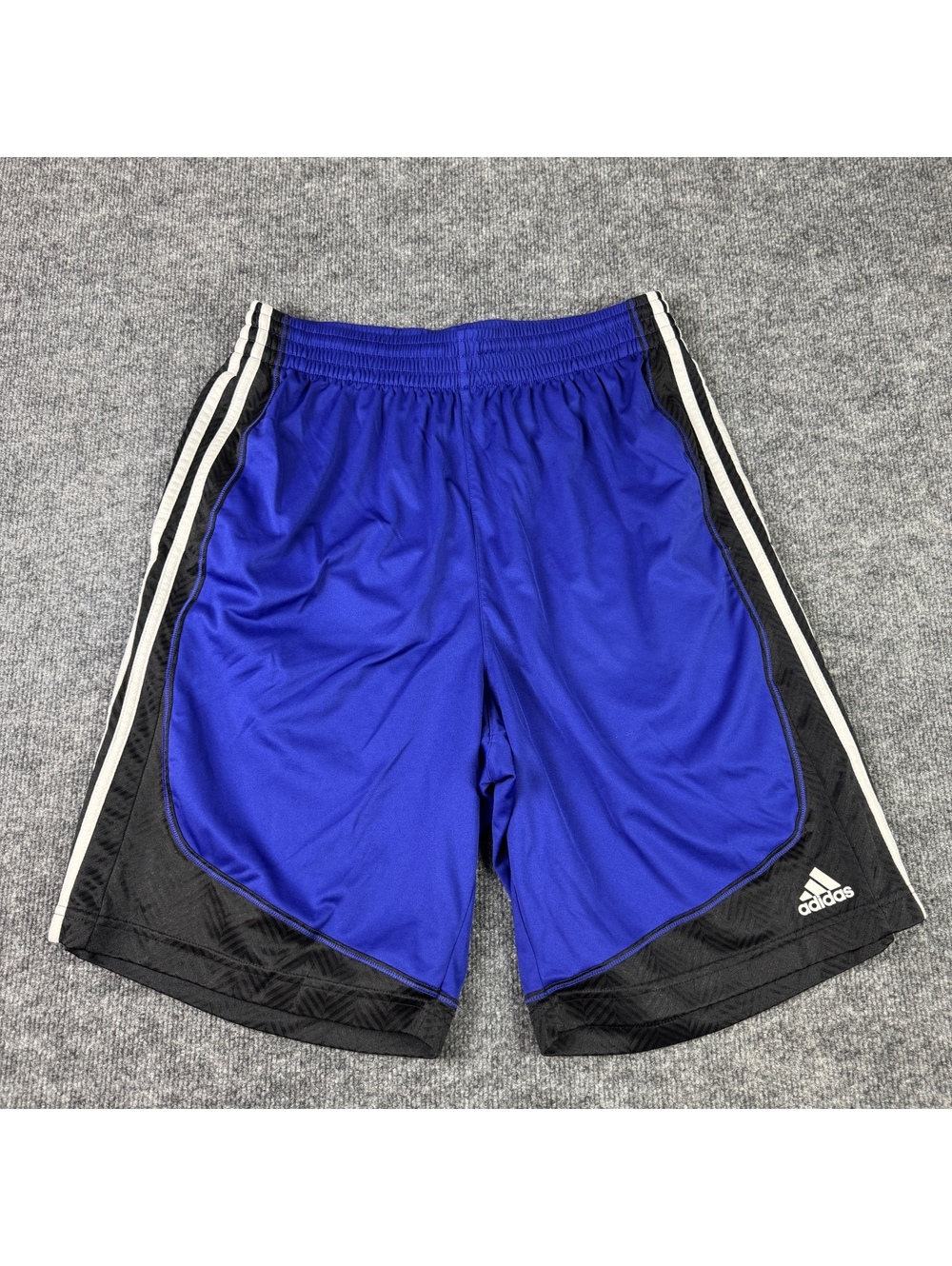 Adidas Mens Blue Black Athletic Basketball Shorts Vintage Y2K Sportswear Size L